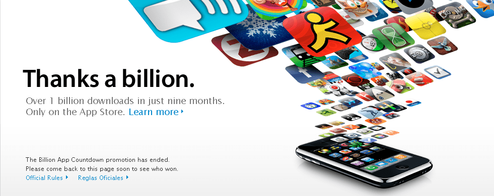 Apple App Store : 1 milliard de téléchargements