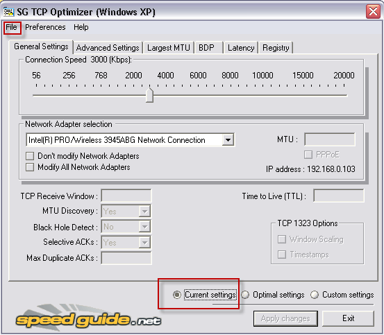 SpeedGuide TCP Optimizer - Optimiser votre connexion Internet