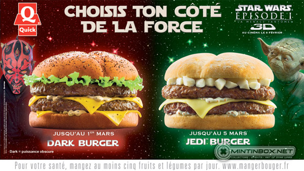 Votre Burger, vous le désirez "Jedi" ou "Dark Force"?