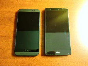 HTC One M9 et LG G4 façade