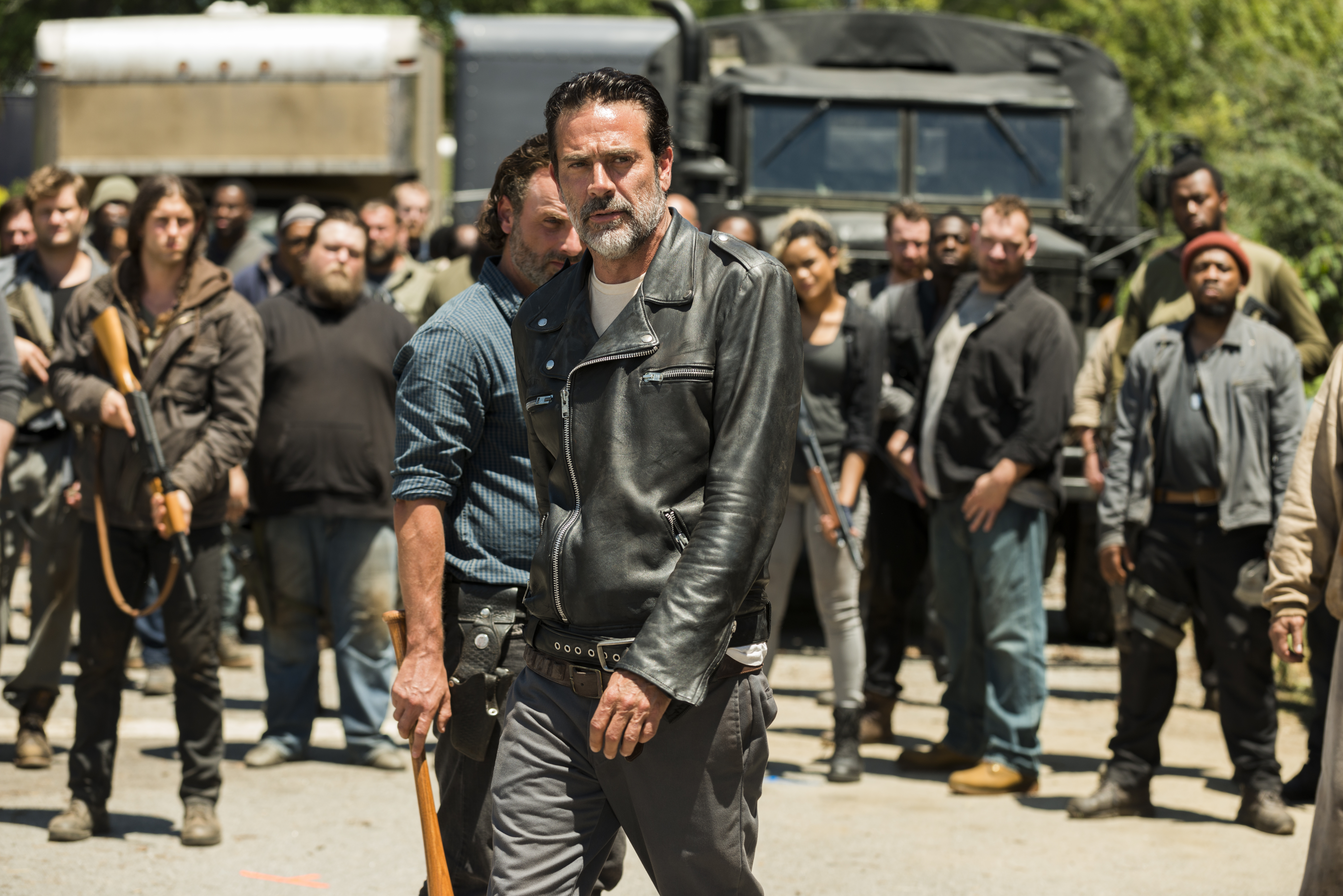 Negan (Jeffrey Dean Morgan), Rick Grimes (Andrew Lincoln) - The Walking Dead Saison 7 Épisode 4 - Photo: Gene Page/AMC