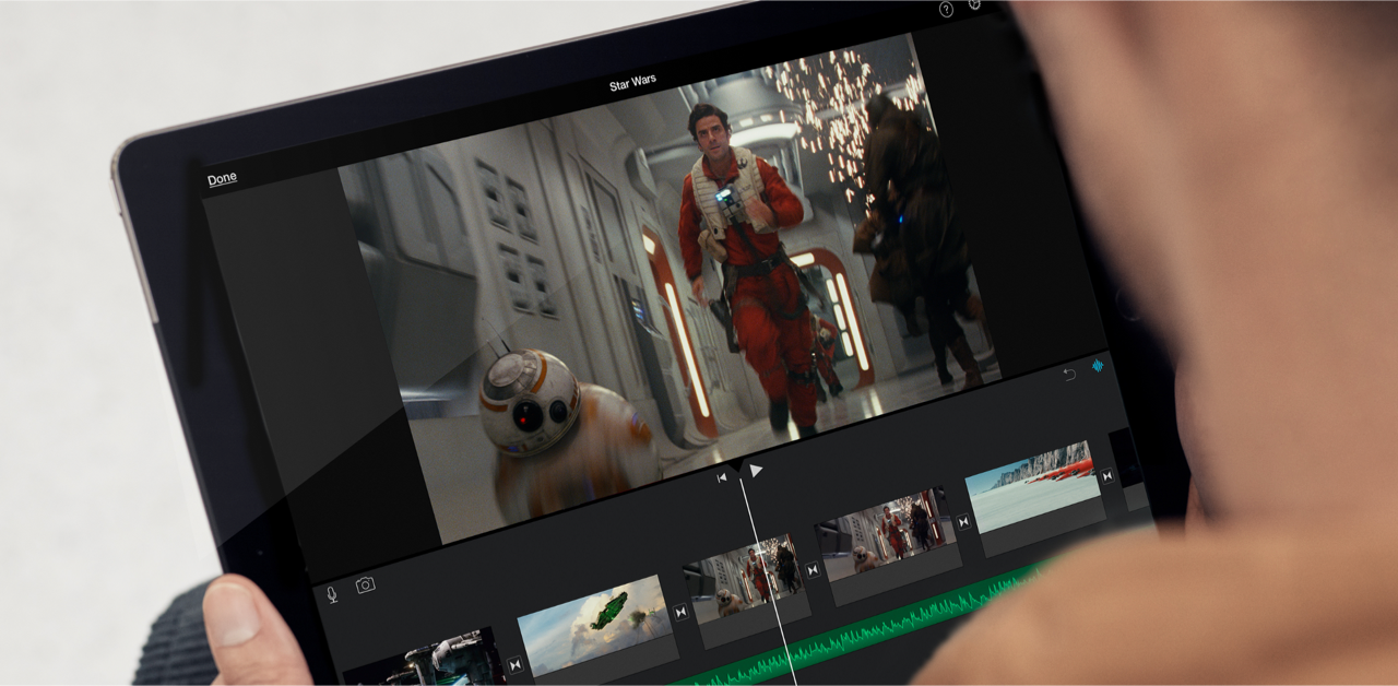 Vous aurez la possibilité d'utiliser le logiciel iMovies afin de créer votre propre bande-annonce pour Star Wars : Les Derniers Jedi