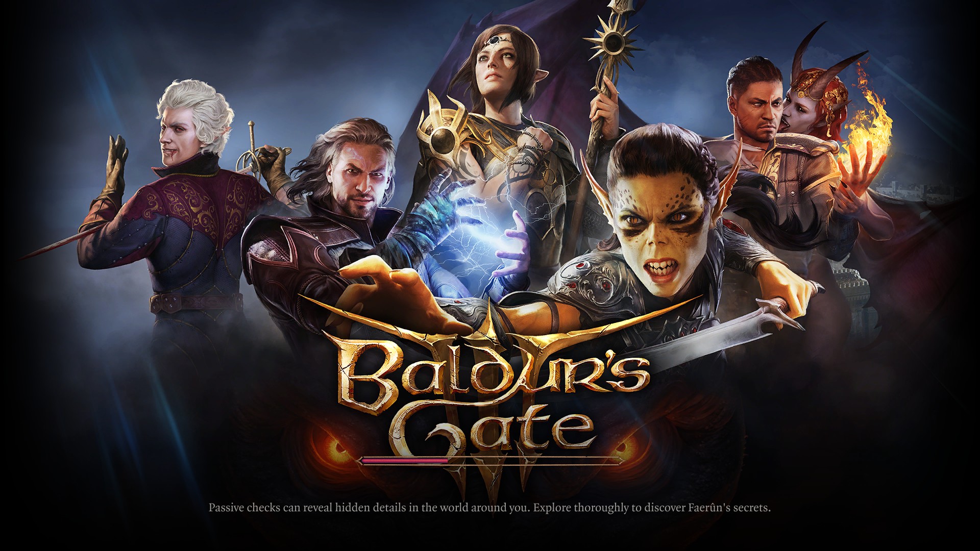 Écran principal du jeu Baldur's Gate 3.