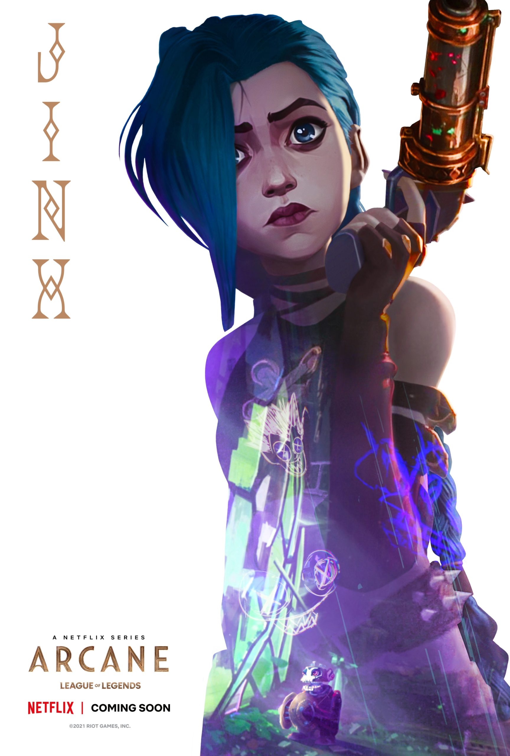Critique d'Arcane - Poster officiel du personnage de Jinx