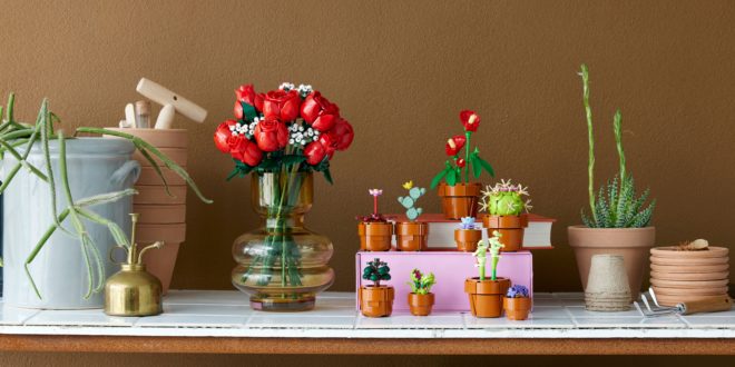 LEGO bouquet de roses et petites plantes