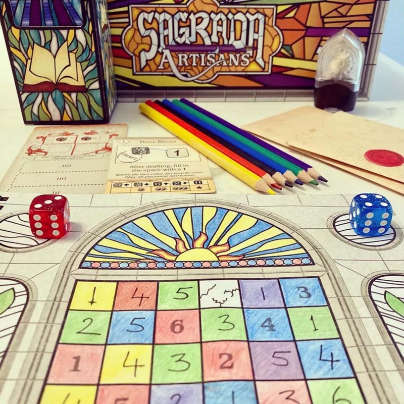 Sagrada: Artisans - une partie terminée