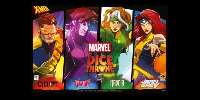 Critique du jeu Marvel Dice Throne – X-Men : Cyclope, Gambit, Malicia, Jean Grey
