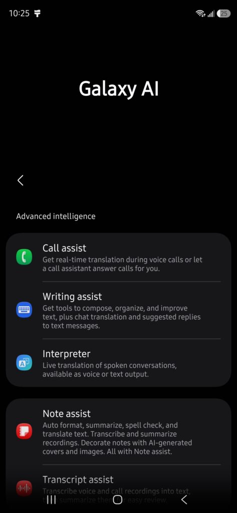 Samsung Galaxy S26 Ultra - Menu Galaxy AI