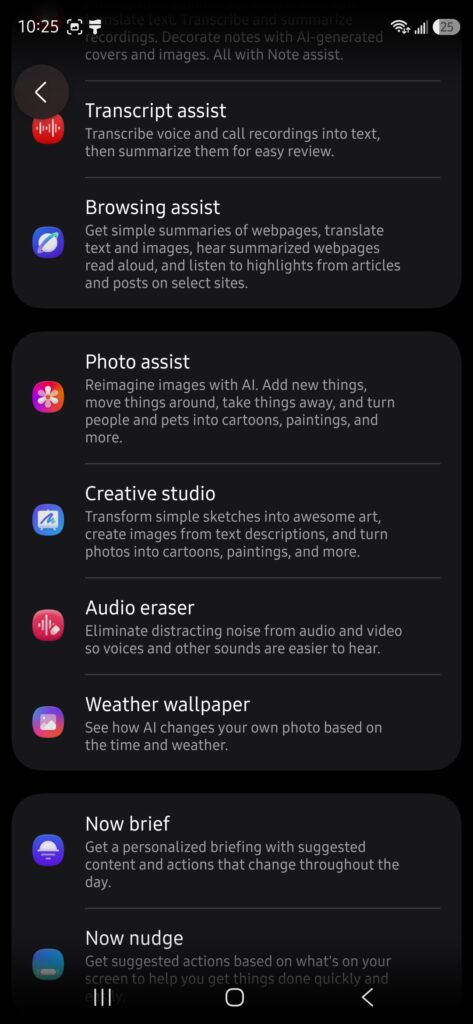 Samsung Galaxy S26 Ultra - Menu Galaxy AI