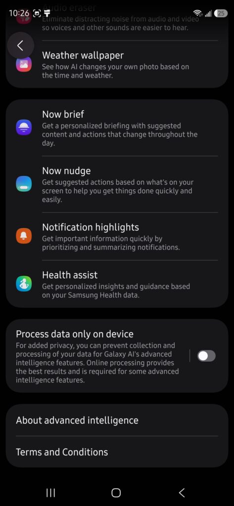 Samsung Galaxy S26 Ultra - Menu Galaxy AI