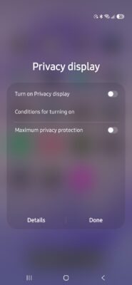 Samsung Galaxy S26 Ultra - Privacy Display paramètres