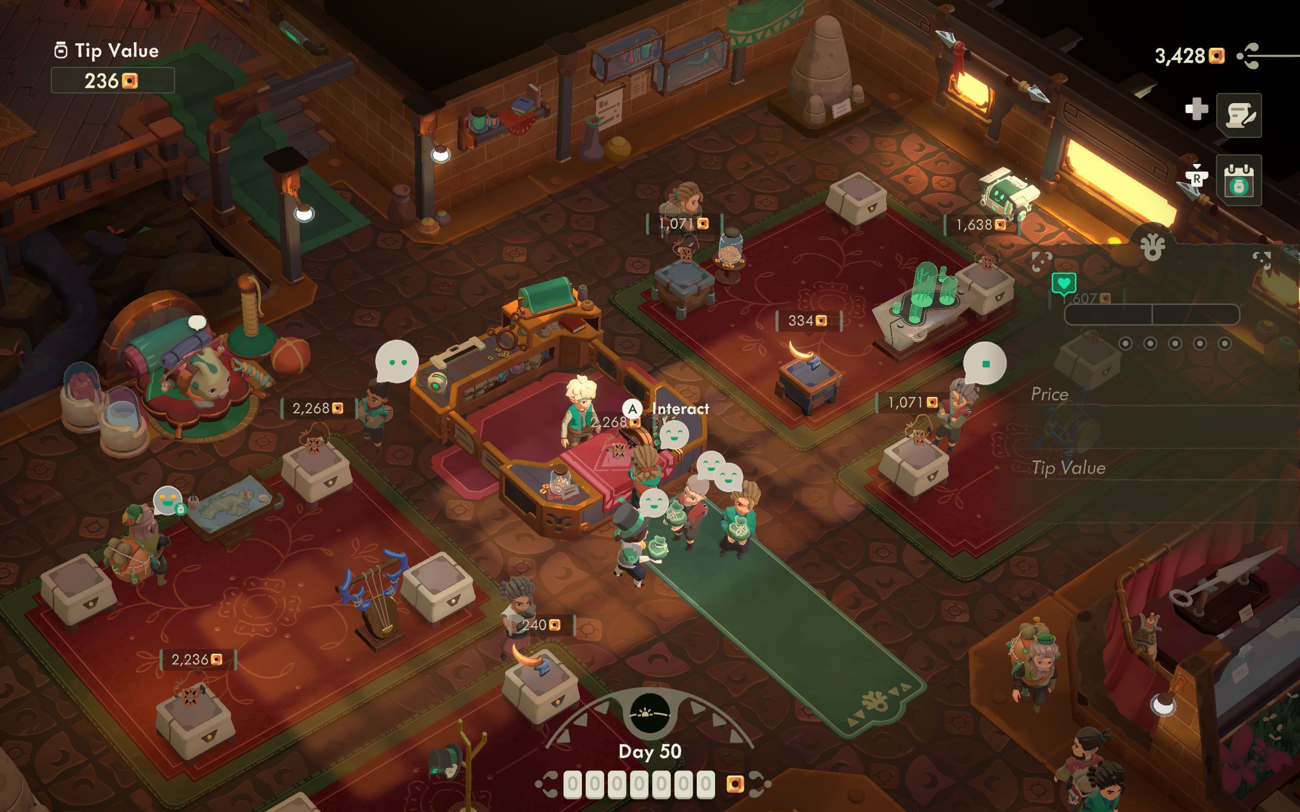 une boutique bien remplie.